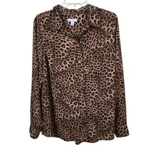 Charter Club Animal Print Blouse Mobwife Loud Fashion Bold Vibrant Hipister 1X